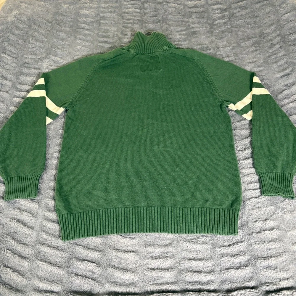 Bruzer Colorado State University CSU Rams Quarter Zip Cotton Sweater Green Men L